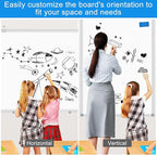 White Board Dry Erase Whiteboard for Wall 72x40 Aluminum Presentation Magnetic Whiteboards with Long Pen Tray, 12 Magnets, 3 Markers & 1 Eraser