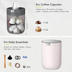 EKO Fandy 0.58 Gal/2.2L Mini Trash Can with Lid, Swing-Top Desktop Trash Can for Bathroom, Countertop, Vanity, Desk or Office, Small Garbage Bin (Pink)
