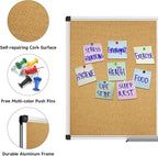 XBoard Magnetic whiteboard 36 x 24 - Combo Whiteboard Dry Erase Board Cork Board 36 x 24