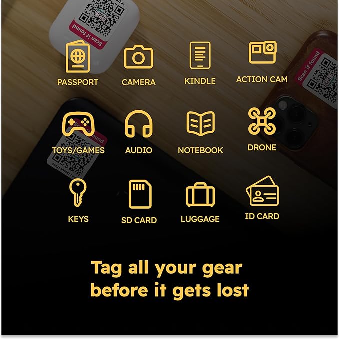 Lost Item QR Code Stickers | Customizable QR Code Labels for Storage, Moving, Recovery