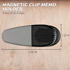 10 Magnetic Memo Holders Set - Large Clip, Plastic - Silver Black