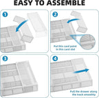 Marbrasse Expandable Desk Drawer Organizer, Mesh Drawer Organizer Tray with 10 Adjustable Compartments, Desk Organizers and Accessories, 5 Dividers Drawer for Office Supplies, Makeup & Vanity (White)