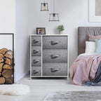 Sorbus Dresser with 7 Drawers - Chest Organizer Tower Unit with Steel Frame, Wood Top, Easy Pull Fabric Bins - Storage Furniture for Bedroom, Hallway, Closet & Office Organization