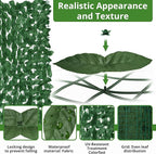 ZhiYo-GD Artificial Ivy Fence Privacy Screen 138x39in, Faux Ivy Wall Privacy Fence, Green Artificial Hedges with Pothos Leaves for Outdoor Wall Decor, Garden, Balcony, Patio, Apartment, and Yard