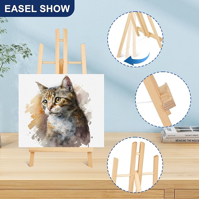 ESRICH 2pcs 17 Inch Tabletop Easels, Easel Stand for Painting,Tripod, Painting Party Easel, Kids Student Desktop Easel for Painting,Paint Easel for Canvas Paint