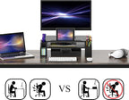 Simple Houseware Desk Monitor Stand Riser with Adjustable Organizer tray, Black