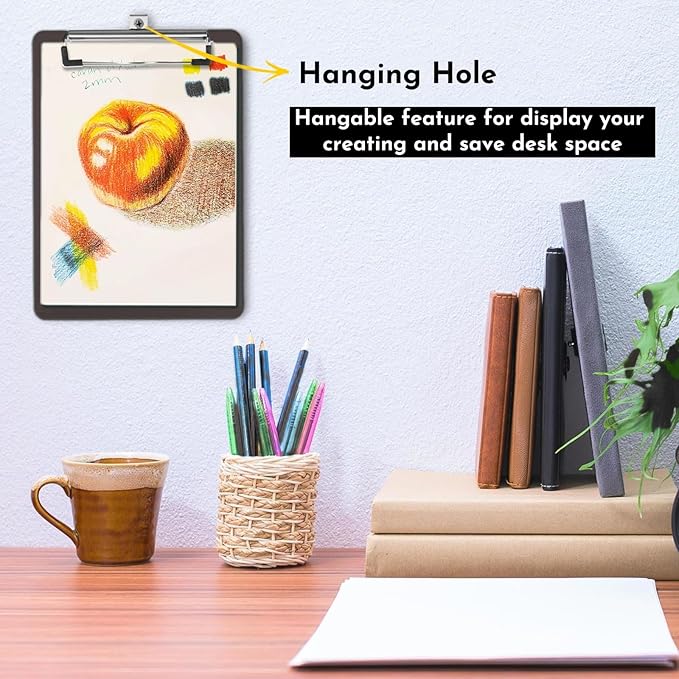 6 Pack Clipboards Bulk with Pen Holder,Thickened Nursing Clip Boards 8.5x11 Heavy Duty,A4 Letter Size,Hanging Clipboards for Women Kids Teacher, School Office Home Work (Black)