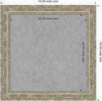Amanti Art Silver Framed Magnetic Board 24x24 Medium Vision Board for use with Magnets, 100% Metal Sheet to Display Items as Office Decor or for Home Organization in mudroom, Kitchen or Kids Room