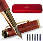 Ellington Pens Luxury Wood Fountain Pen Set – Extra Fine Nib - Includes Wooden Pen Gift Box, Ink Converter, 6 Ink Cartridges – Wood Pen For Writing, Calligraphy, Journaling, Drawing (Rosewood)