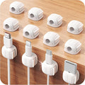 12Pack Cord Organizer, Chfeila Compact Dual Spring & Clasp Lock Cable Management Clips, Adhesive Phone Charger Keeper, Wire Holder for Nightstand/Car, Home Office Desk Accessories Decor Essentials