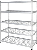 Amazon Basics 5 Shelf, High-Grade Aluminum, Silver, 60 x 24 x 78 Inch | Heavy Duty, 4000IBS, Adjustable, Storage, Shelving Unit