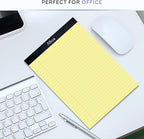 Alitte Yellow Legal Notepads 8.5 x 11, Pack of 3 - Perforated Wide Ruled Writing Pad - Premium Thick Paper, No Ink Bleeding - Blank Legal Pads For Home, Office, School, Business - 50 Sheets Per