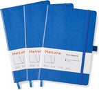 Heture Hardcover Notebooks, A5 Blank Journals Notebook for Writing 160 Pages, 8.2 x 5.5 inch, Classic Blank Notebooks for College/Work/Travel(Blue 3 Pack)