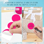 2 Inch Round Color Coding Labels (500 Count) - Fluorescent Pink Dot Stickers Circle Labels with Dispenser Box for Warehouse, Filing, Industrial, Office Organization