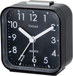 Tinload Small Battery Operated Analog Travel Alarm Clock Silent Non Ticking, Gentle Wake, Ascending Beep Sounds, Snooze,Lighted on Demand, Easy Set
