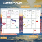 CAGIE 2026 planner weekly and monthly: 12 Months Jan 2026 - Dec 2026 Hardcover Yearly Daily Planner 2026 monthly planner 8.5 x 11, Large Spiral Bound Calendar Planner for Women Weekly Agenda with Tabs Stickers, Sea