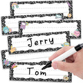 AmazingSpark 72 Pcs Composition Notebook School Name Tags for Classroom Desks in 6 Styles Composition Classroom Decor 9 x 3 Inches Desk Nameplates for Student Name Tag Labels Kindergarten Preschool