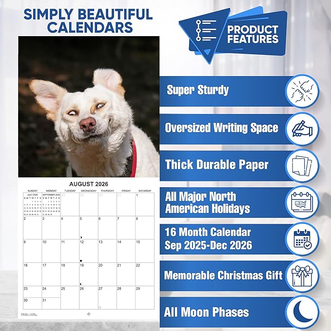 2026 Treat Time Monthly Wall Calendar | Funny Dogs Calendar September 2025 - December 2026