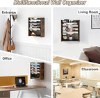 PAG-Mass Wall File Organizer,6 Tier Mesh Mail Organizer Wall Mounted,Hanging File Holder,Magazine Rack for Documents,Magazine,Literature,File,Mails,Envelopes
