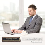 Business Wood Name Plate for Desk | Custom Desk Name Plate Personalized Gift for Office, The Perfect Engraved Name Plaque By Engraving International (2" x 10", Walnut Wood)