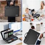 DocSafe Accordion File Organizer with Combination Lock,Fireproof Water Resistant Expanding File Folder with Multi Pockets,Document Organizer Home Office Travel Safe Storage for Letter Size Files,Black