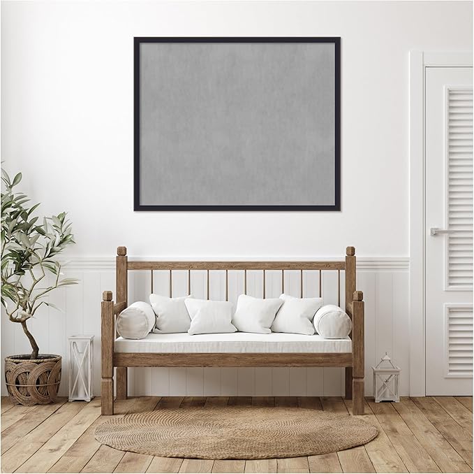 Amanti Art Black Framed Magnetic Board 43x51 Oversize Vision Board for use with Magnets, 100% Metal Sheet to Display Items as Office Decor or for Home Organization in mudroom, Kitchen or Kids Room