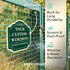 Custom Decorative Outdoor Metal Sign - Personalized Aluminum Driveway Sign, Waterproof, Made in USA - Design 2 Forest Green 12x12 In