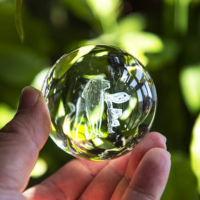 Crystal 3D Constellation Ball Crystal Paperweight Full Sphere Glass Fengshui with Sliver-Plated Flowering Stand(Leo)