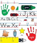 Carson Dellosa Education 36PC Traditional Manuscript Name Plate for Desk, Tags, Nametags with Alphabet & Number Line, Colors, Shapes & More Classroom Essentials, School Labels for Desk Decor