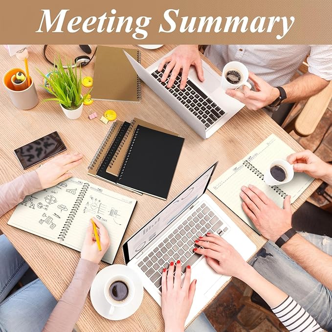 Leelosp 12 Pack Small Spiral Notebook 5 x 7 Inch Lined College Ruled Spiral Journal Wire Bound Notebook Kraft Cover, 120 Pages for Work Students Office Business(Brown, Black)