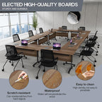 Folding Conference Table 4ft 5ft, Foldable Office Meeting Desk for 6 People, Multiple Sizes Colors Mobile Conference Room Table for Training Room School Business Furniture (4, White Walnut, 71in)