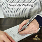 FANSTIK Customized BallPoint pen with name and US Flag (MADE IN USA), stainless steel, silver, luxury engraved pen personalized for men and for women. (BallPoint US-Flag)