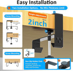 Cotohim Under Desk Cable Management Tray - Under Desk Cord Management - Clamp/Screw Mount - Fabric Wire Management - Cable Raceways Tray Cord Hiders for Office/Home (Black, 35.8"×5.6")