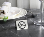 New Star Foodservice Stainless Steel Table Tent Sign (Silver (No Smoking), 2 x 1.5-Inch (Set of 6))