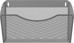 EasyPAG Single Pocket Wall File Organizer, Mesh Hanging File Folder Organizer for Letter/A4 Size Folders, Wall Mounted Vertical Mail Holder for Paperwork, Office, Home, School, Silver