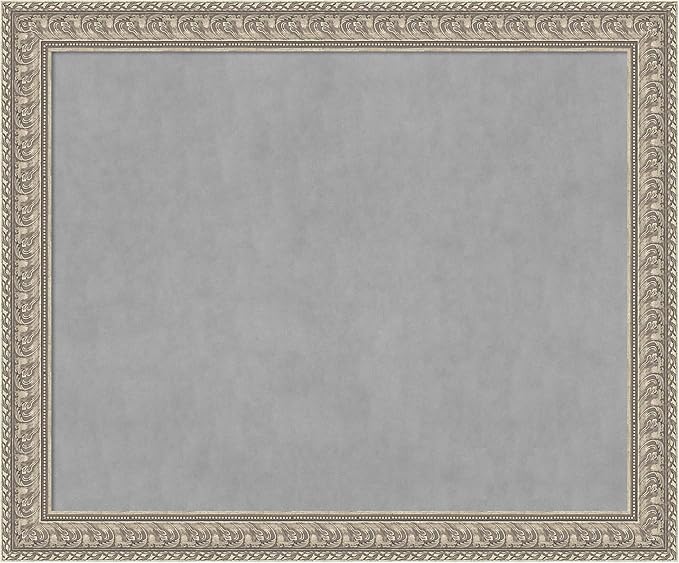 Amanti Art Silver Framed Magnetic Board 39x47 X-Large Vision Board for use with Magnets, 100% Metal Sheet to Display Items as Office Decor or for Home Organization in mudroom, Kitchen or Kids Room