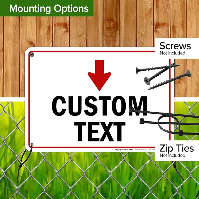 Custom Arrow,Custom Directional Sign, Down Arrow,7x10 Inches, 55 mil thick HDPE (high density polyethylene) Made in USA by My Sign Center