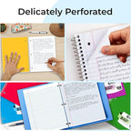 Rosmonde 3 Subject Notebook College Ruled, 6 Pack, 150 Sheets(300 Pages), No-Bleed Paper, 3 Hole Punched, 8x10-1/2, 3 Subject Spiral Notebook for School, Home & Office, Assorted Colors