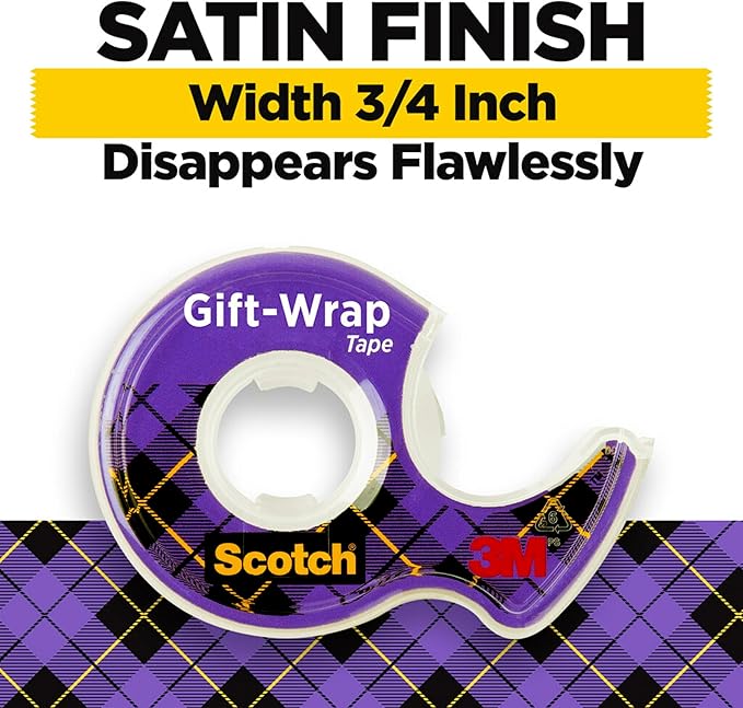Scotch Gift Wrap Tape & Magic Tape Bundle – 12 Rolls (6 Gift Wrap + 6 Magic), 3/4 in x 650 in Each, with Dispensers