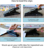 OfficeGoods No Slip Clip Refills - Binds Up to 50 Pages - Reusable - Works with No Slip Clip Dispenser - 50 ct Box Each Small & Large - 100 ct Total - Blue