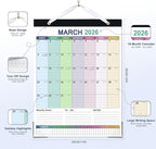 ANYZONE Desk Calendar 2026-2027, 18 Months Calendar from Jan. 2026 to Jun. 2027, 11" x 14" Desktop/Wall Monthly Calendar with Corner Protectors, Ample Space & Habit Tracker for Home School Office