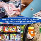 L LIKED 1" x 1" Square Removable Labels, No Residue, Water and Oil Resistant Labels for QR Code, Use for Both Home and Office (1 Roll, 1380 Labels)