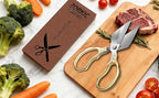 Kitchen Scissors 1-Pack Gold - Stainless Steel Shear, Sharp Meat Cutting Scissors Dishwasher Safe, Poultry Shears Heavy Duty, Japan Cooking Scissor for Food, Christmas Gifts for Men Women