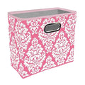 Fozxsvg Pink 4.5 Gallon Fabric Trash Can, Waterproof Cute Waste Basket, Decorative Trash Bin for Bedroom, Office, Living Room, Kitchen