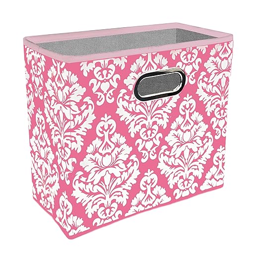 Fozxsvg Pink 4.5 Gallon Fabric Trash Can, Waterproof Cute Waste Basket, Decorative Trash Bin for Bedroom, Office, Living Room, Kitchen