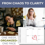 Weekly TO DO List Notepads (2 Pack, 50 Pages Each) Task Pad Planner w/Daily Checklist, Priority ToDo & Note Sections. Desk Notebook Pad to Organize Office. 8.5 X 5.5, A5 Sheets. Made in the USA.