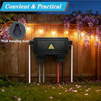 DIQIMIAQ Medium Outdoor Electrical Box(inner 10.3*4.8*3.1inch) With Waterproof shield, Waterproof Extension Cord Cover w/6 Cable , Weatherproof Connection Box Protect for Plug,Connector (Black, 1PCS)