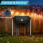 DIQIMIAQ Medium Outdoor Electrical Box(inner 10.3*4.8*3.1inch) With Waterproof shield, Waterproof Extension Cord Cover w/6 Cable , Weatherproof Connection Box Protect for Plug,Connector (Black, 2PCS)