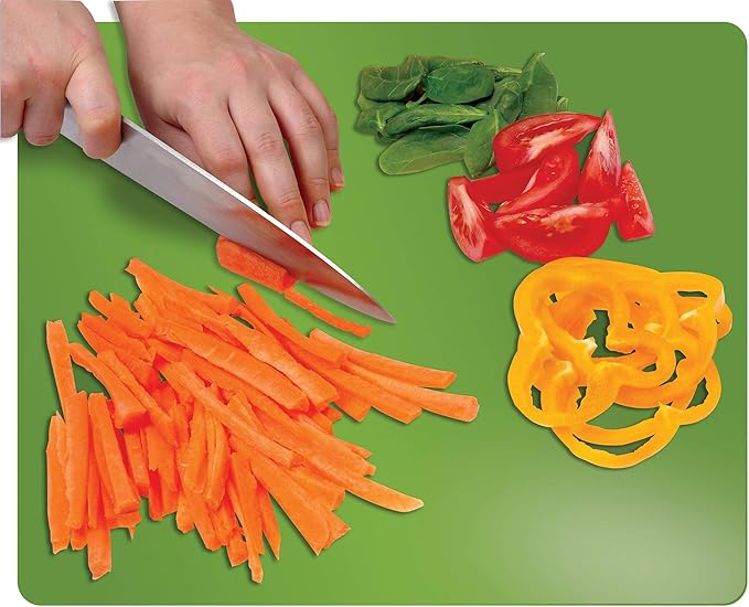 Better Kitchen Products Flexible Plastic Cutting Board Mats, Set of 6, Textured, 6 Vivid, Translucent Colors Assorted