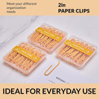 NEEWAY Colorful Large Paper Clips, 2 Inch Jumbo Paper Clips, 150 Count, 3 Pack of 50 (Orange)